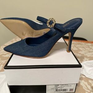Brand new Larroude Candy Mule Denim Blue. Never worn!